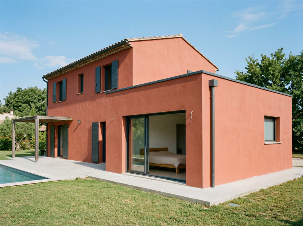 Extension contemporaine aménagée en suite parentale avec grande baie vitrée, à Nice (06)