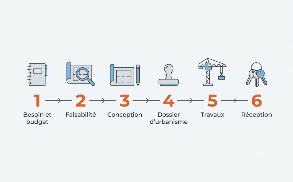 Les six étapes d'un projet d'extension, de l'étude à la remise des clés